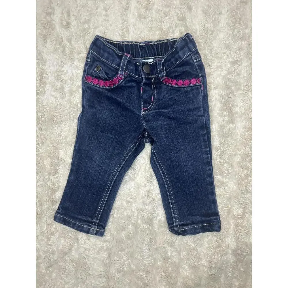 Gymboree pink embroidered jeans Size 6-12 Months